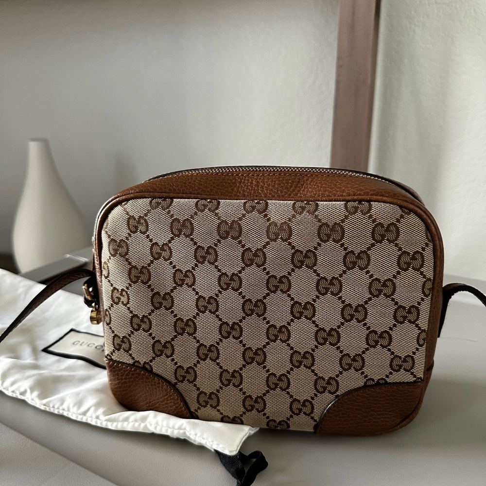 Gucci Brown Bree Disco (Outlet) GG Mini Canvas Crossbody Bag